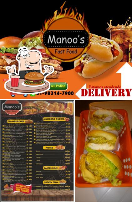 Consiga um hambúrguer no Manoo's Fast Food