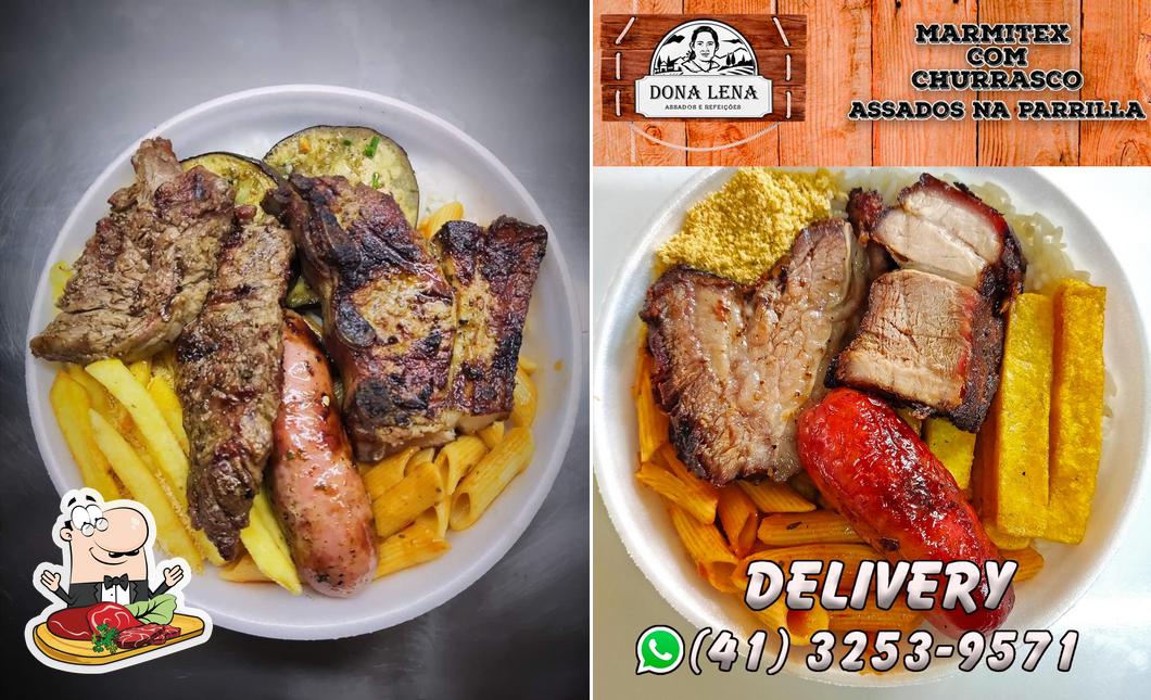 Dona Lena assados e refeições serve refeições de carne