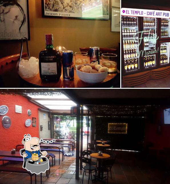 Estas son las fotografías que muestran comida y interior en El Templo - Café Art Pub
