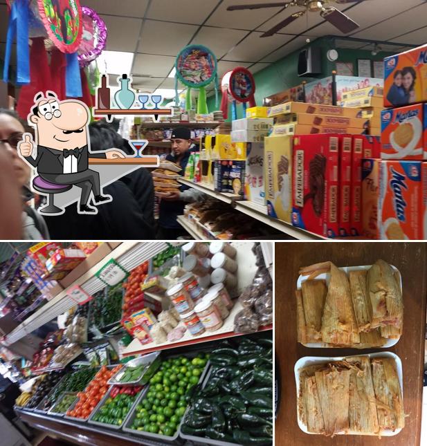 The picture of interior and food at Carniceria La Chiquita