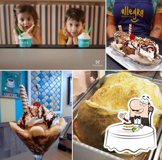 Allegra Gelato e Café provê uma variedade de sobremesas