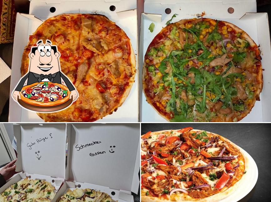 Bestellt diverse Arten von Pizza