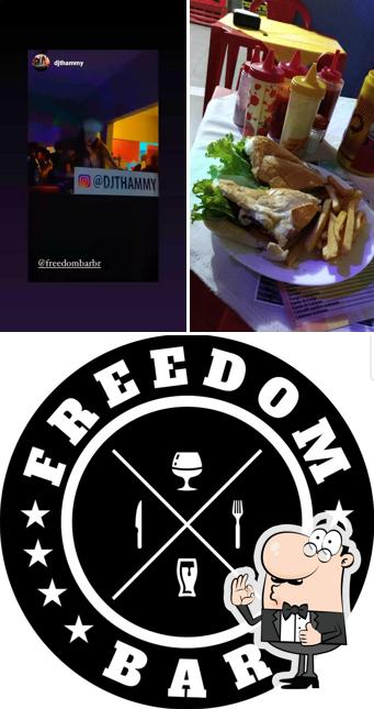 See this picture of Freedom Bar