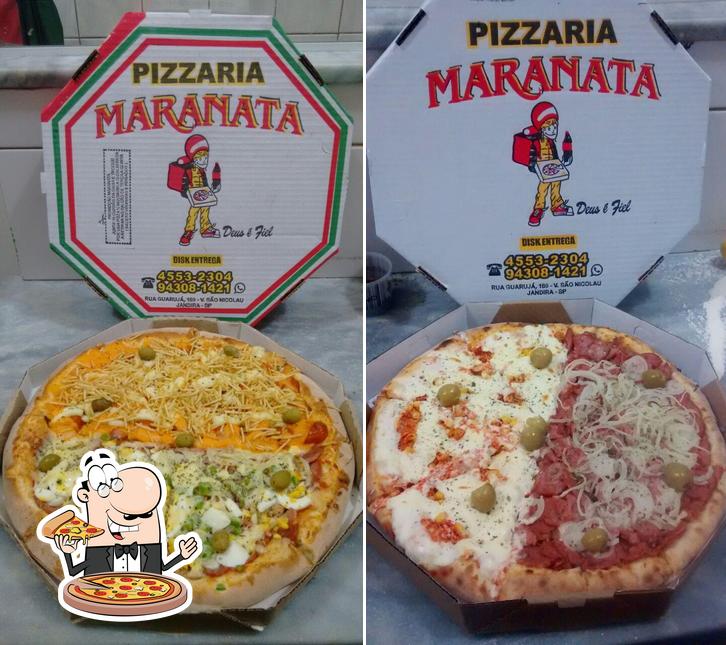 Experimente pizza no Pizzaria Maranata Pizza No Forno a Lenha