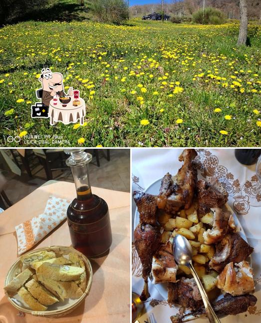 La cibo e esterno del ristorante