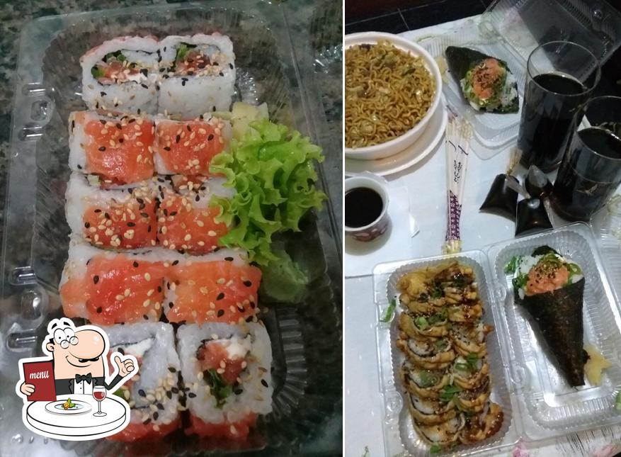 Comida em Restaurante Sushi Roll