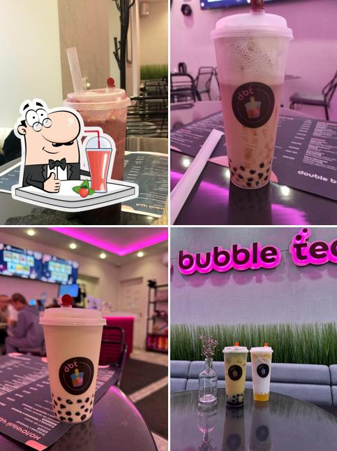 Закажите разнообразные напитки, представленные в "Double Bubble Tea"