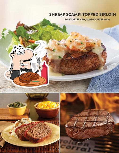 Закажите мясные блюда в "Golden Corral Buffet & Grill"