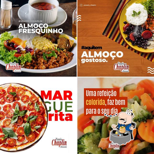Comida em Pizzaria Chaplin