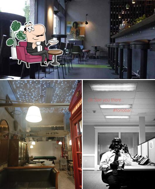 Installez-vous à l'une des tables de FONOBAR