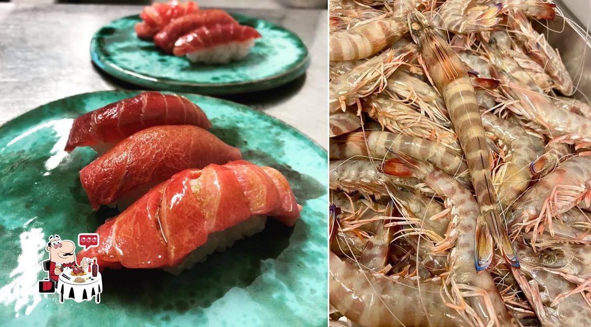 Prenez différents plats à base de fruits de mer servis par Hiroshima Mon Amour - Sushi Restaurant