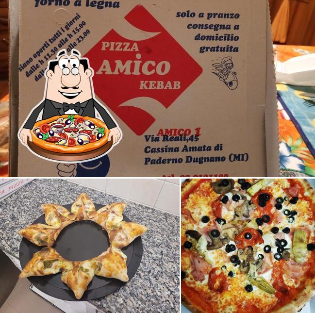 Elige una pizza en Amico’s Pizza