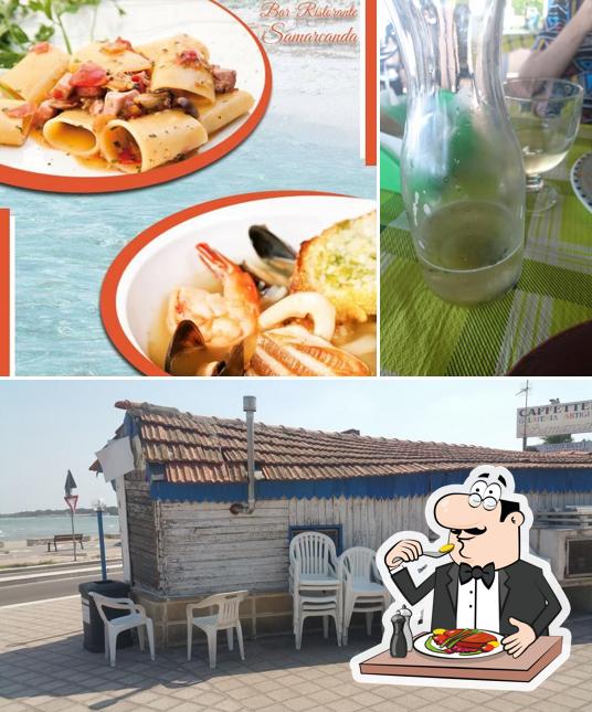 La cibo e interni del ristorante