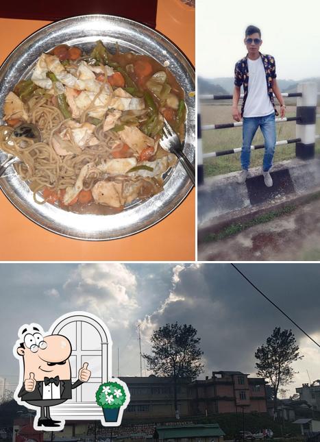 Check out the image depicting exterior and food at Blue Heaven Restaurant