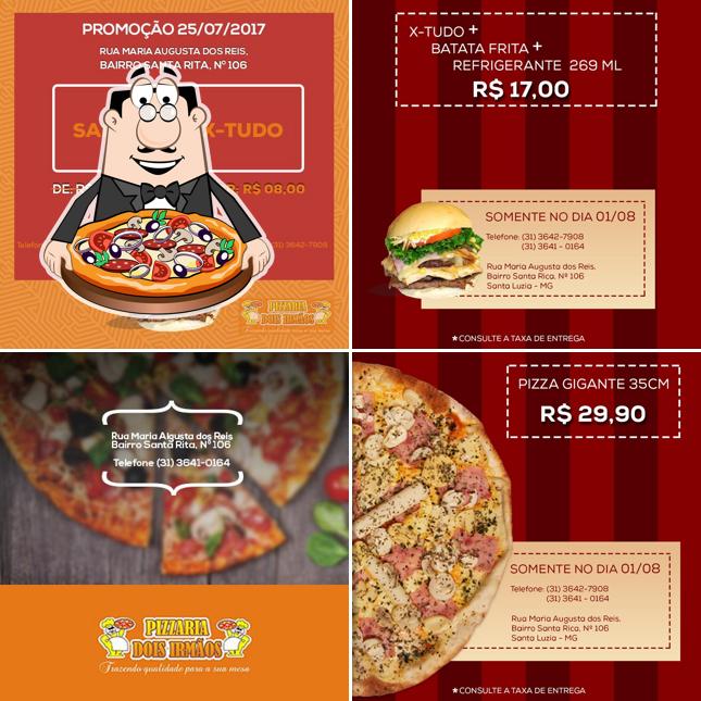 Experimente pizza no Pizzaria Dois irmaos