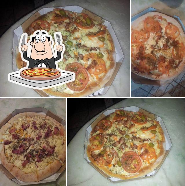 Escolha pizza no Pizzaria Esfiharia Irmas Ferreira