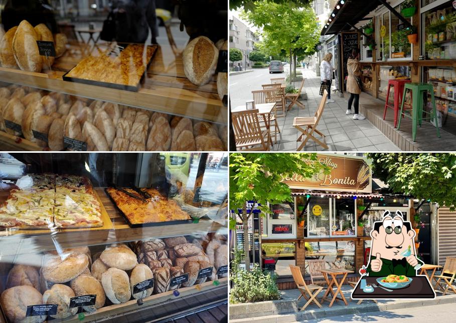 Mira las fotos donde puedes ver comida y interior en Bakery shop Bella Bonita