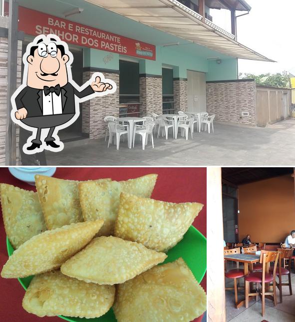 A imagem da interior e comida no Bar e Restaurante Senhor dos Pastéis