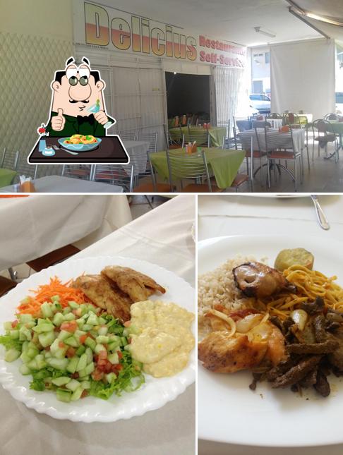 Entre diferentes coisas, comida e interior podem ser encontrados no Delicius Restaurante