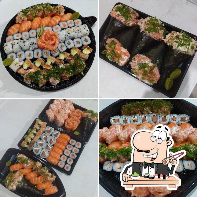 Rolos de sushi são servidos no Sushi do LH