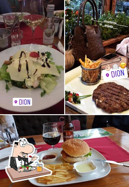 Essen im Restaurant Dion