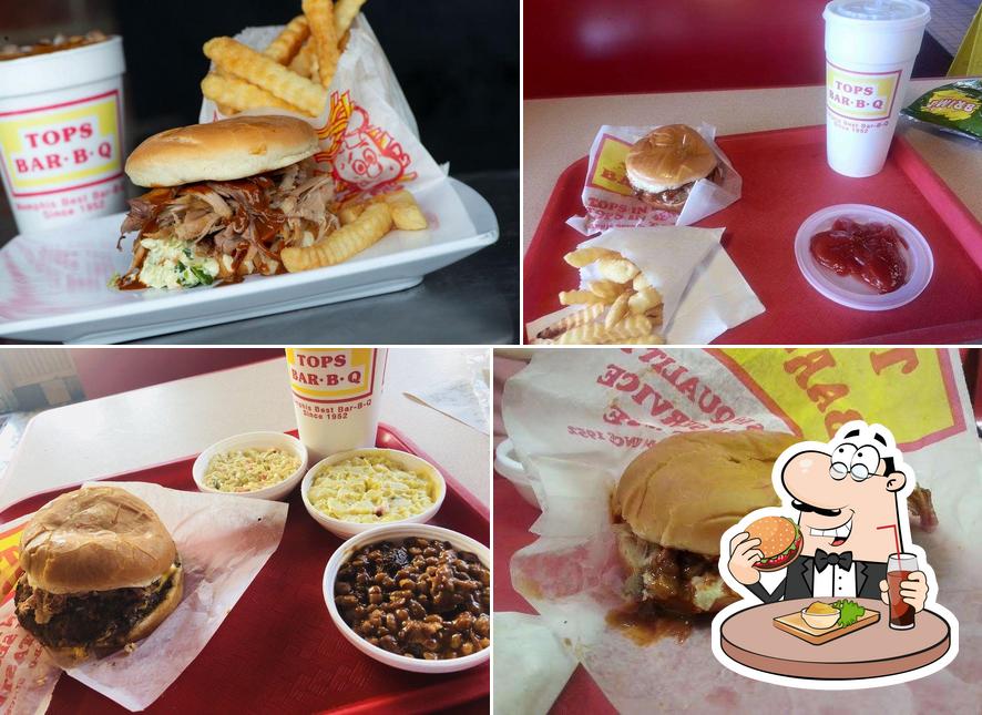 Try out a burger at Tops Bar-B-Q