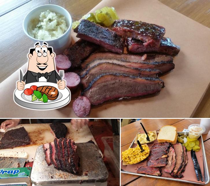 Meat meals are available at Pinkerton's Barbecue