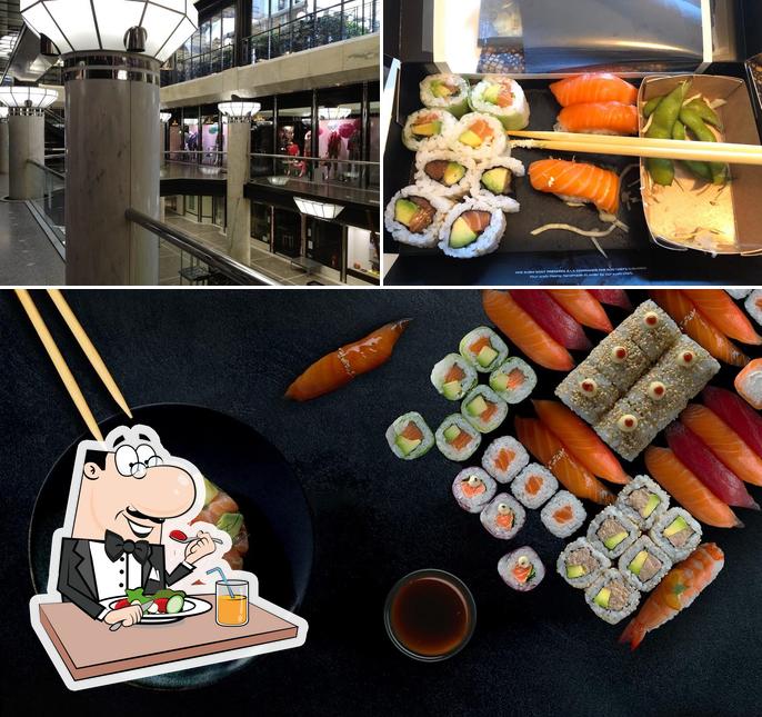 Dai un’occhiata alla foto che mostra la cibo e esterno di Sushi Shop