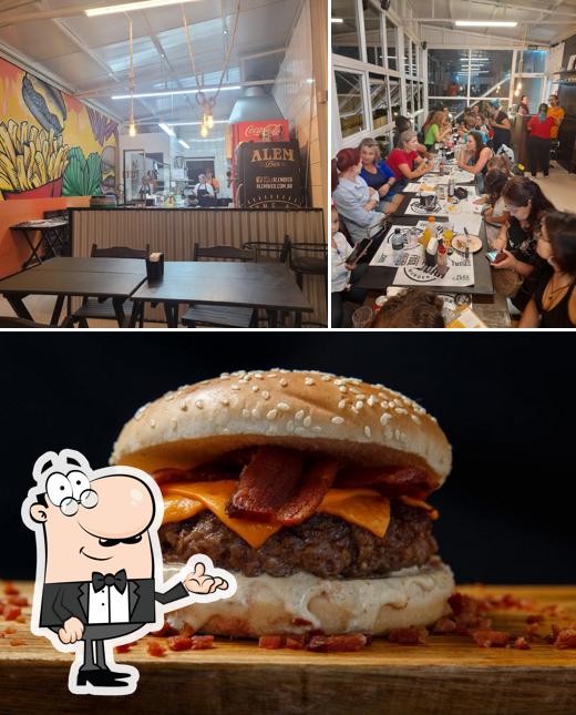 A imagem da interior e cidadãos no Cheddar Burger