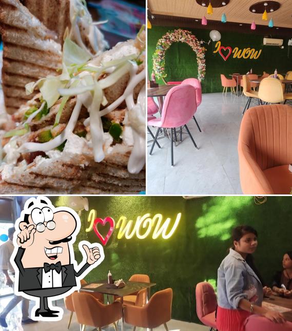 The restaurant's interior and food