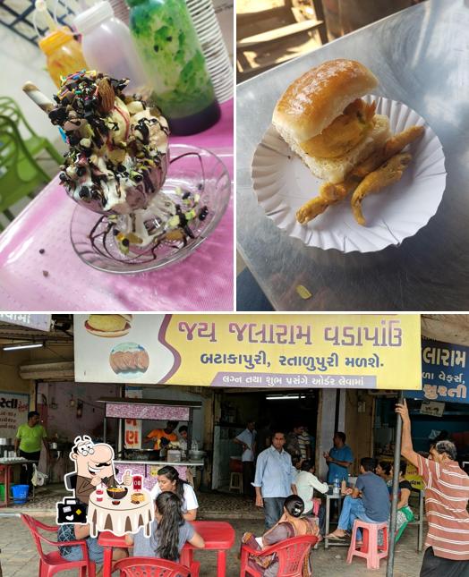 The image of Jalaram Vadapav’s food and interior