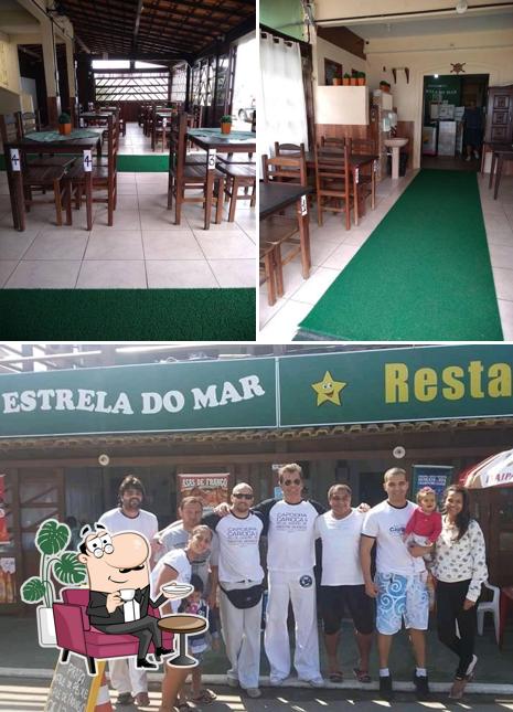 A interior e exterior do restaurante