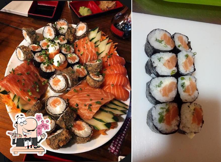 Rolos de sushi são oferecidos por Temakaria Sushibar 01