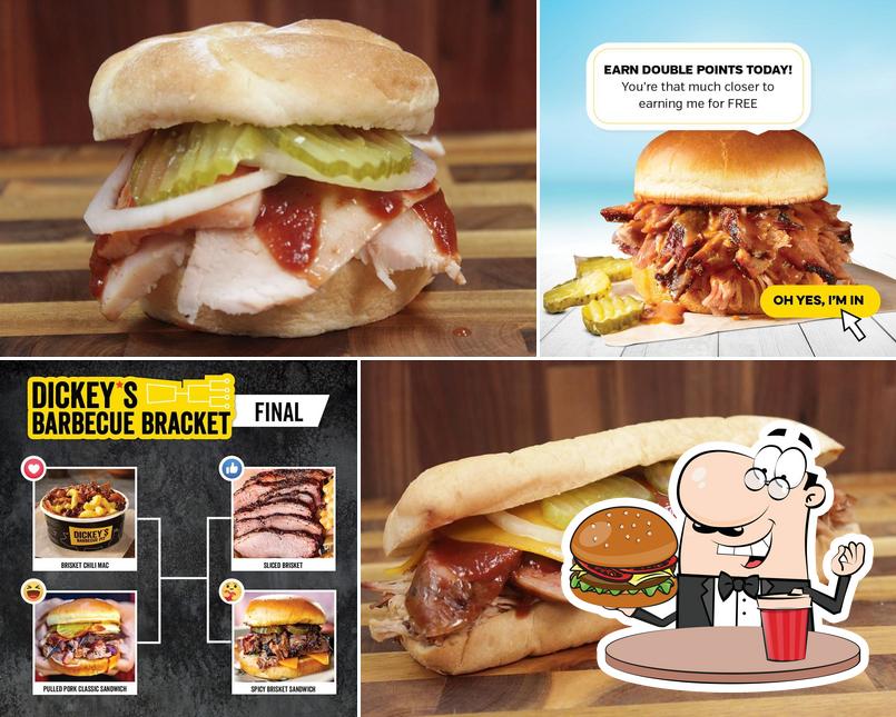 Try out a burger at Dickey's Barbecue Pit