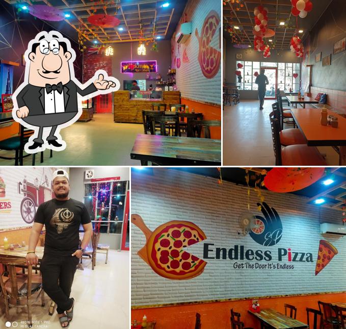 The interior of Endless Pizza