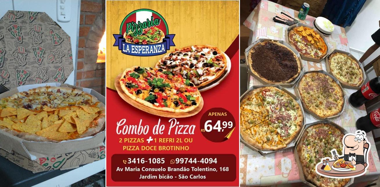 Escolha pizza no Pizzaria La Esperanza