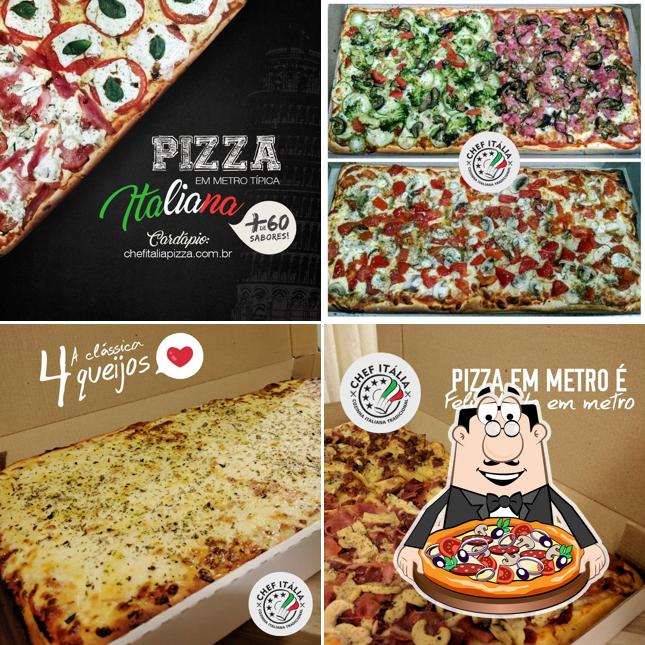 Escolha pizza no Chef Itália Delivery - Pizzaria de Metro e Espagueteria Italiana