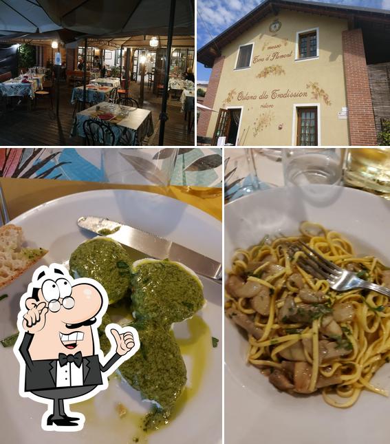 La interni e cibo del ristorante