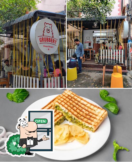 This is the image displaying exterior and food at Grubbery