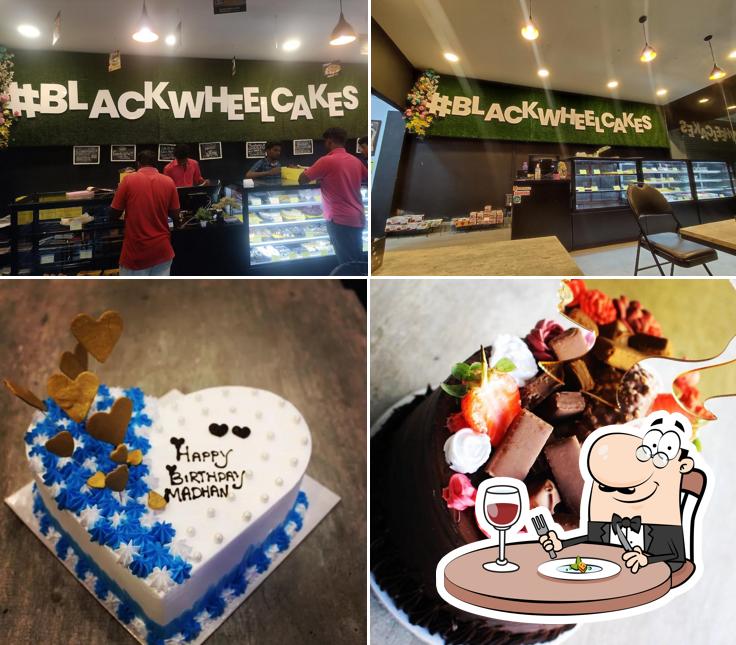 Among various things one can find food and interior at Black Wheel Cakes