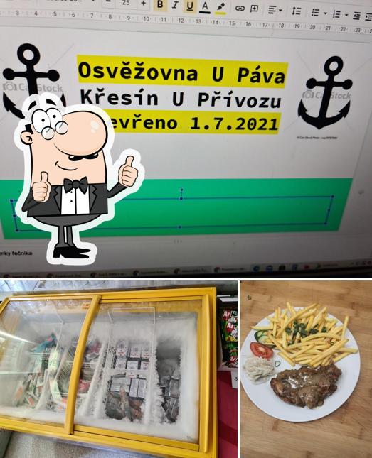 Взгляните на снимок ресторана "Osvěžovna U Páva - Křesín u Přívozu"