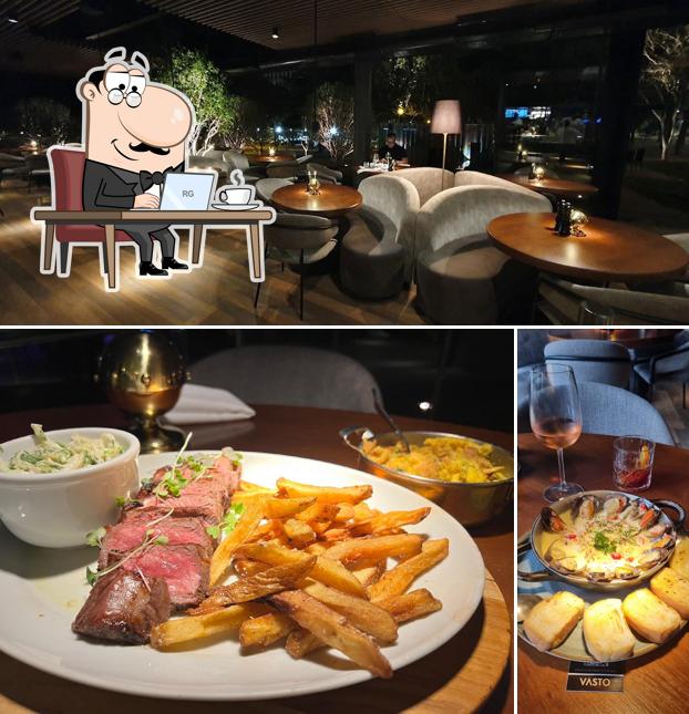 O interior do Vasto Restaurante 108 Sul: Parrilla, Sushi, Carnes, Vinho, Chopp, Delivery DF