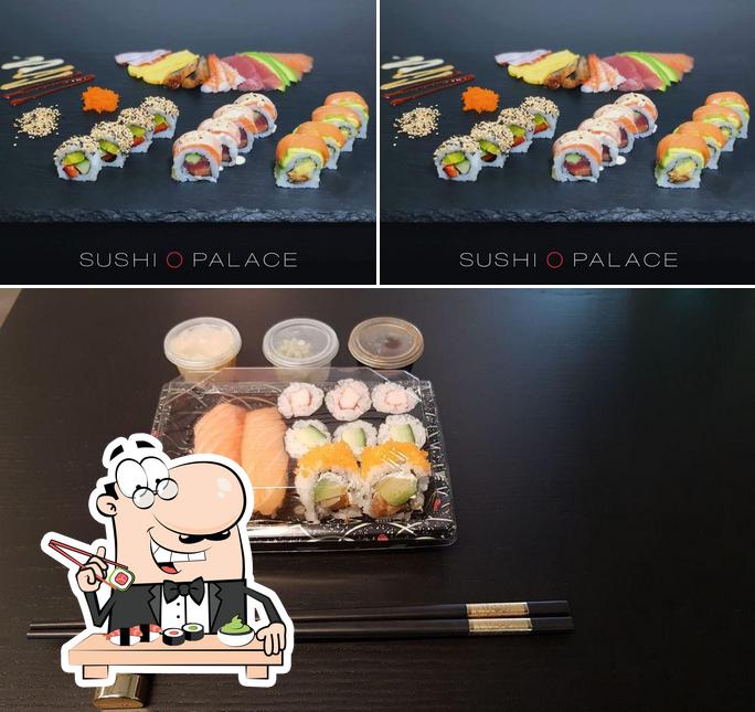 Sushi-Rollen werden von Sushi Palace Brig serviert