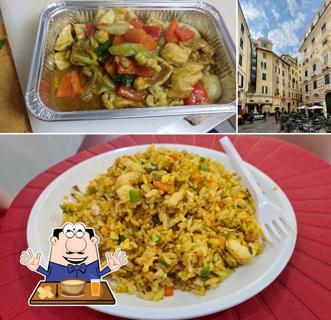 La cibo e esterno del ristorante