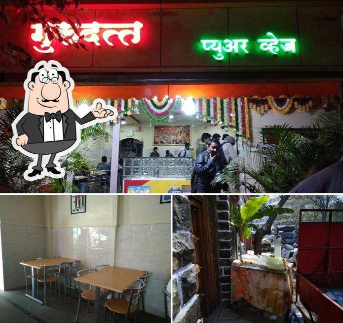 Take a seat at one of the tables at Gurudatta Pure Veg