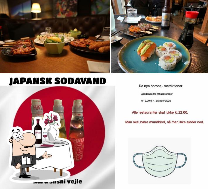 Estas son las imágenes donde puedes ver comedor y bebida en Nara Sushi