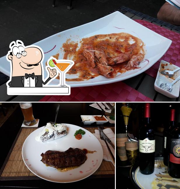 Check out the photo showing drink and food at Steakhaus El Toro