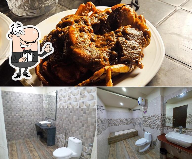 The restaurant's interior and meat