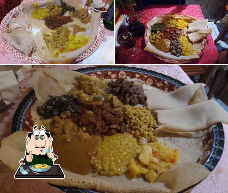 Cibo al Ristorante Africano Etiope Enqutatash