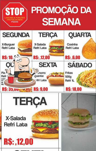 Consiga um hambúrguer no STOP Lanches Itajaí